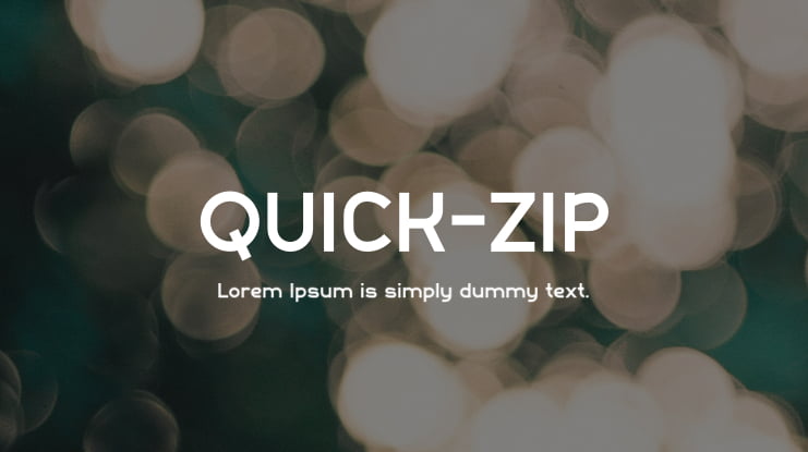 QUICK-ZIP Font