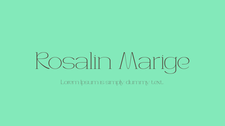 Rosalin Marige Font