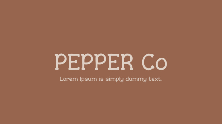 PEPPER Co Font