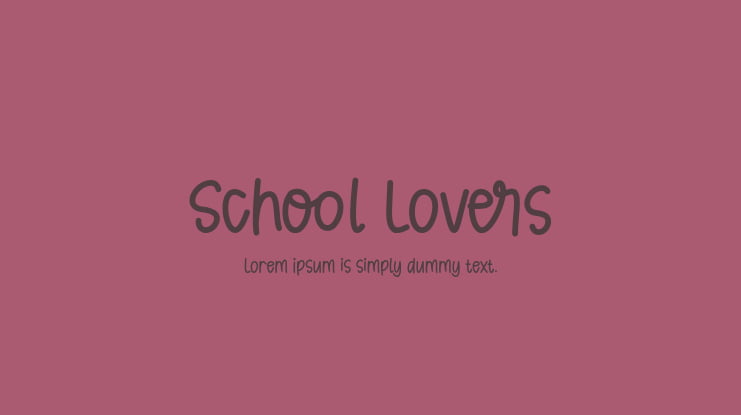 School Lovers Font