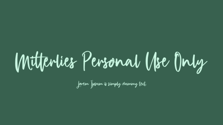 Mitterlies Personal Use Only Font