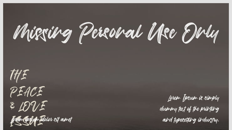 Missing Personal Use Only Font