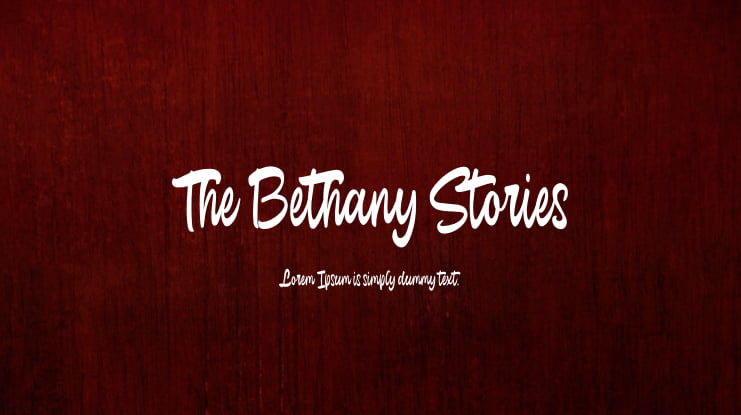The Bethany Stories Font