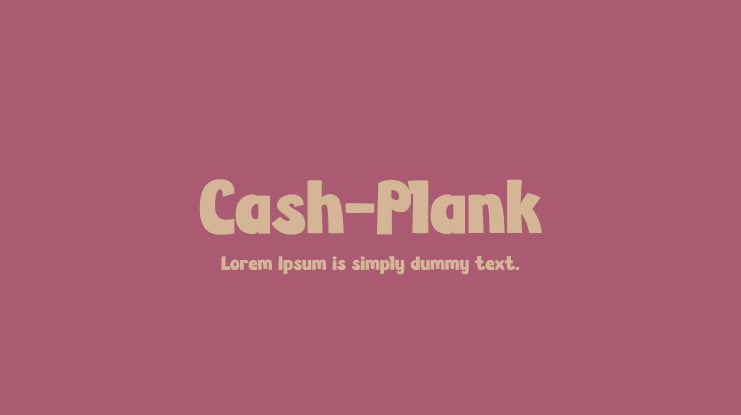 Cash-Plank Font