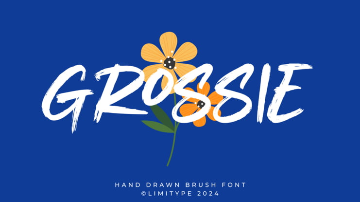 Grossie - Hand drawn brush Font