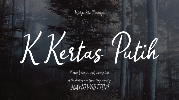 K Kertas Putih Font