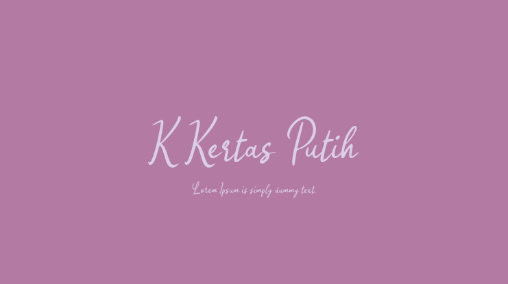 K Kertas Putih Font