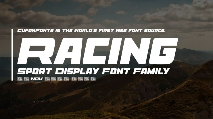 Racing Sport Display Font