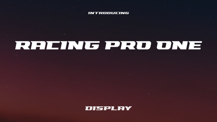 Racing Pro One Font