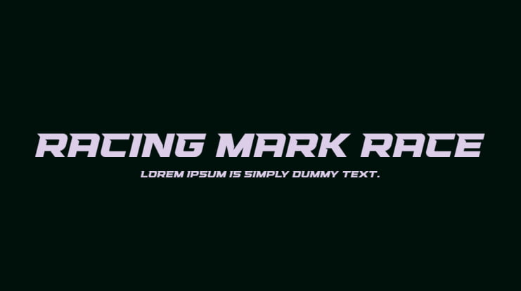 Racing Mark Race Font