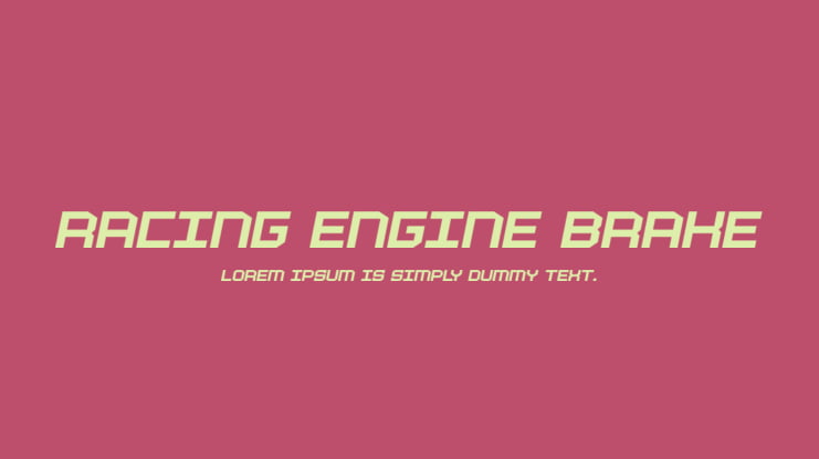 Racing Engine Brake Font