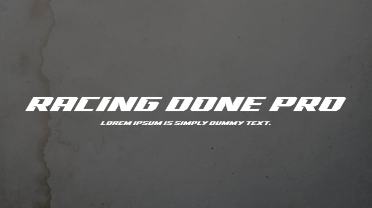Racing Done Pro Font
