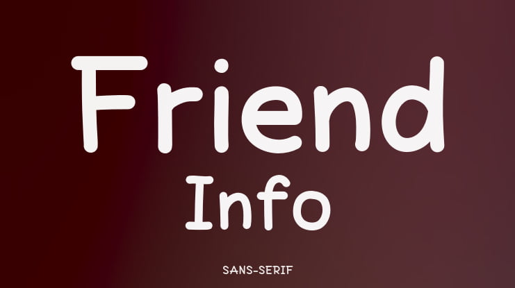 Friend Info Font