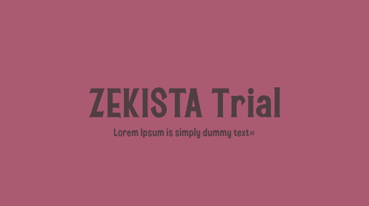 ZEKISTA Trial Font