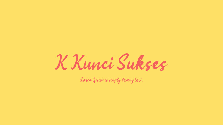 K Kunci Sukses Font