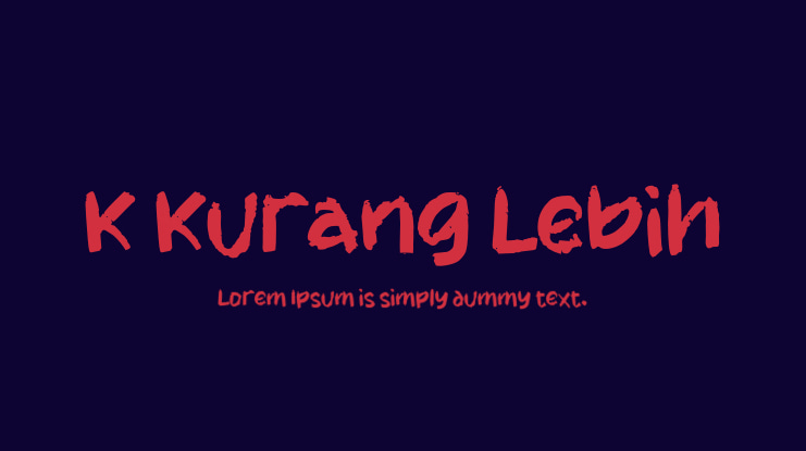 K Kurang Lebih Font