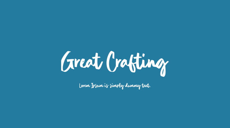 Great Crafting Font