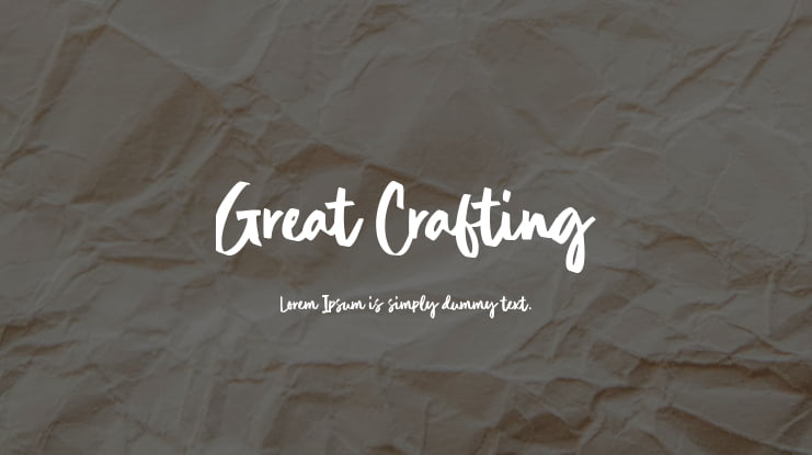 Great Crafting Font
