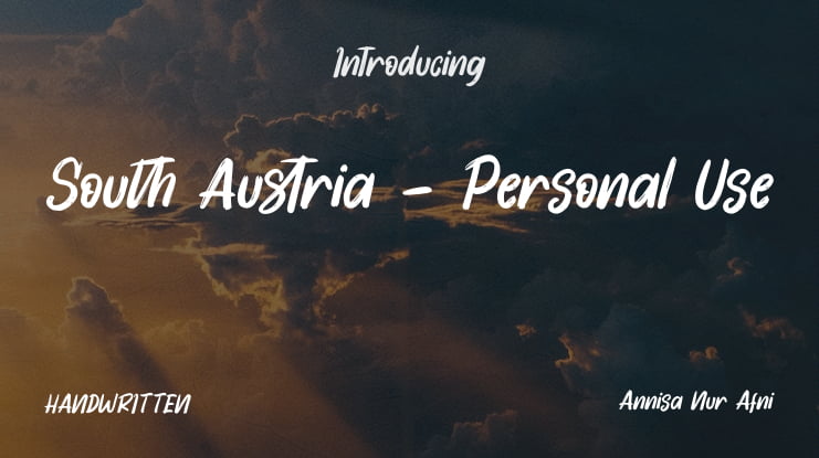 South Austria - Personal Use Font