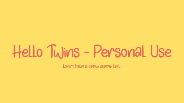 Hello Twins - Personal Use Font