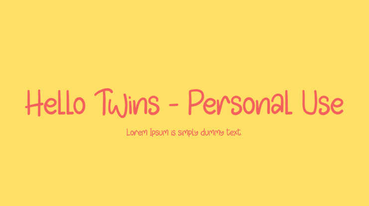 Hello Twins - Personal Use Font