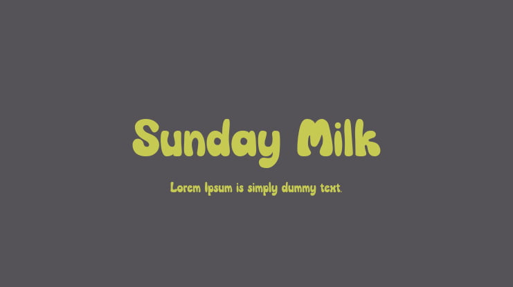 Sunday Milk Font Family