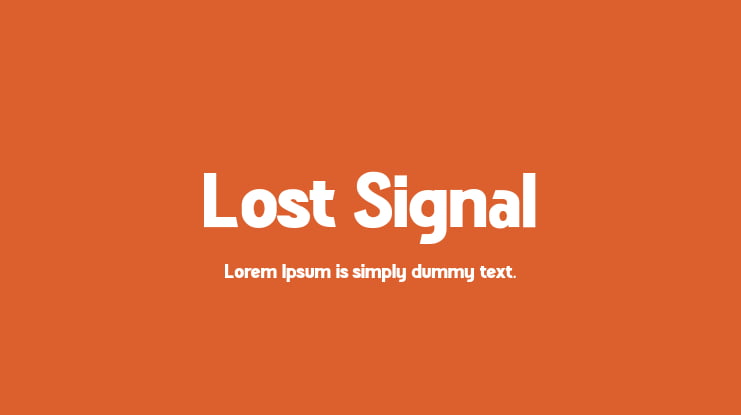 Lost Signal Font