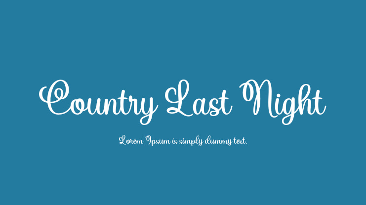 Country Last Night Font