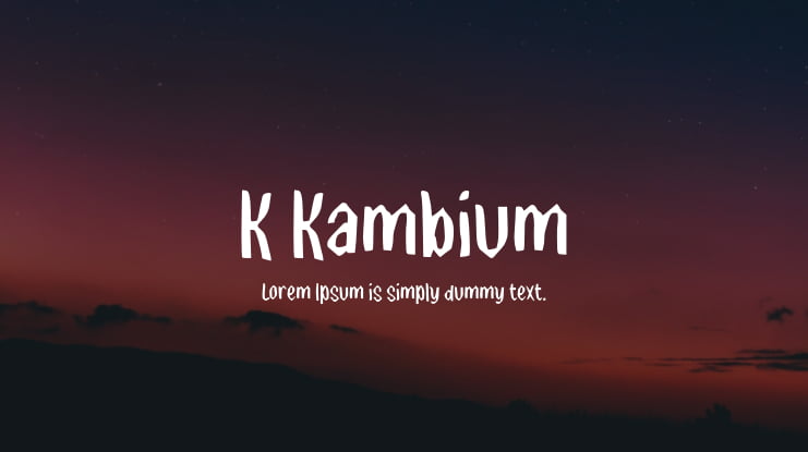 K Kambium Font
