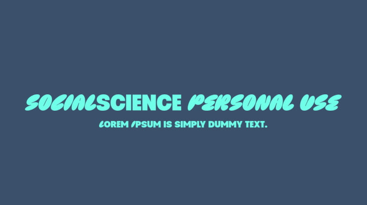Social Science PERSONAL USE Font