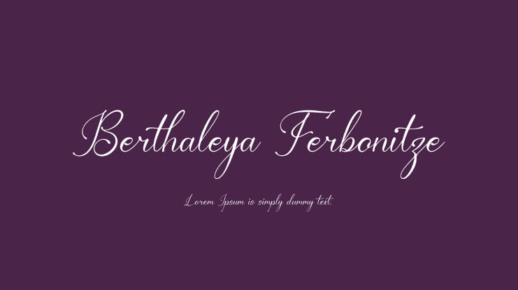Berthaleya Ferbonitze Font