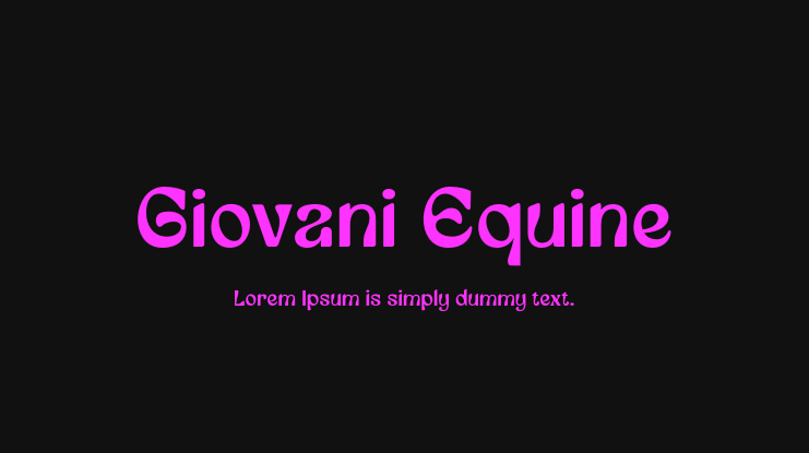Giovani Equine Font