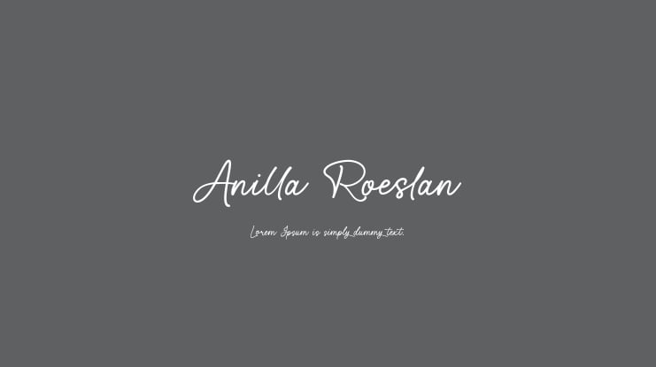 Anilla Roeslan Font
