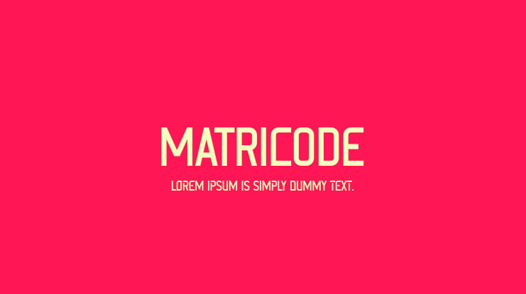MATRICODE Font