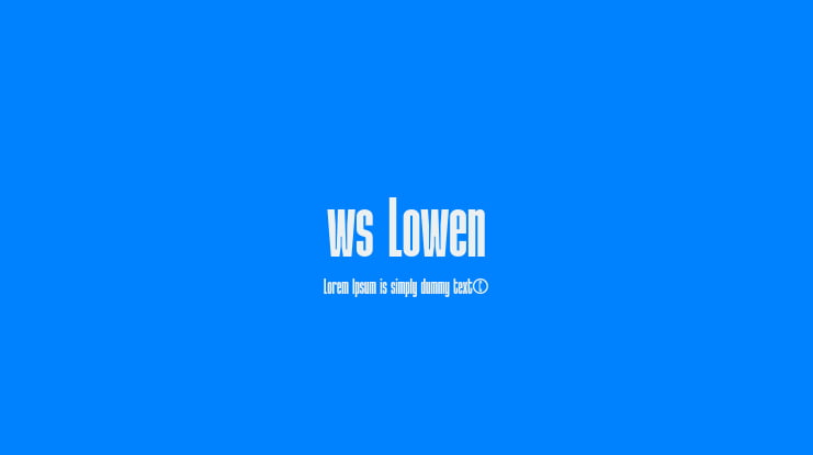 ws Lowen Font