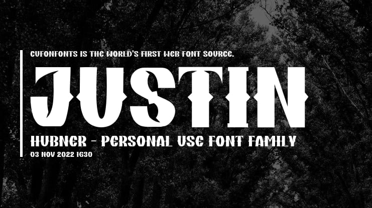 Justin Hubner - Personal Use Font