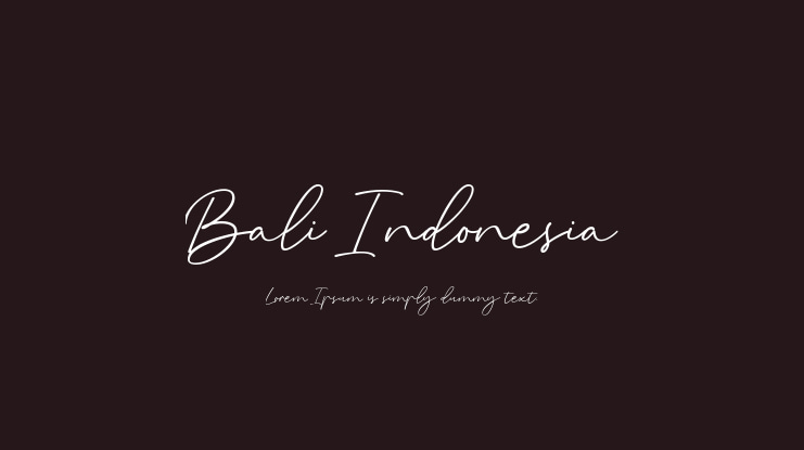 Bali Indonesia Font