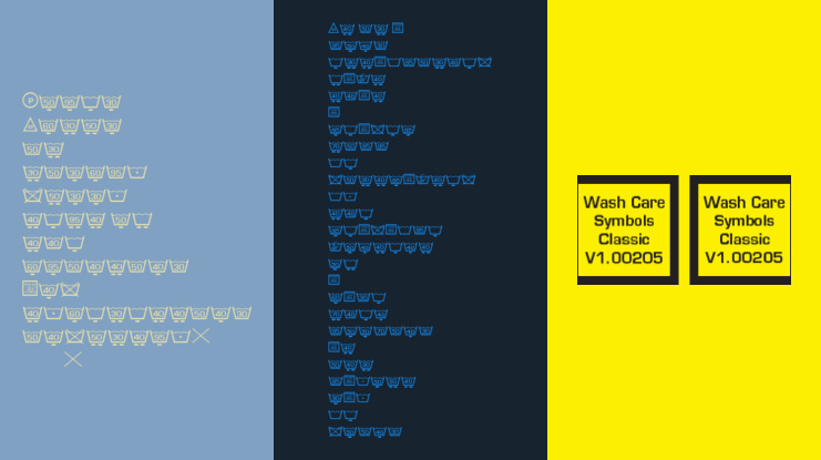 Wash Care Symbols Classic M54 Font