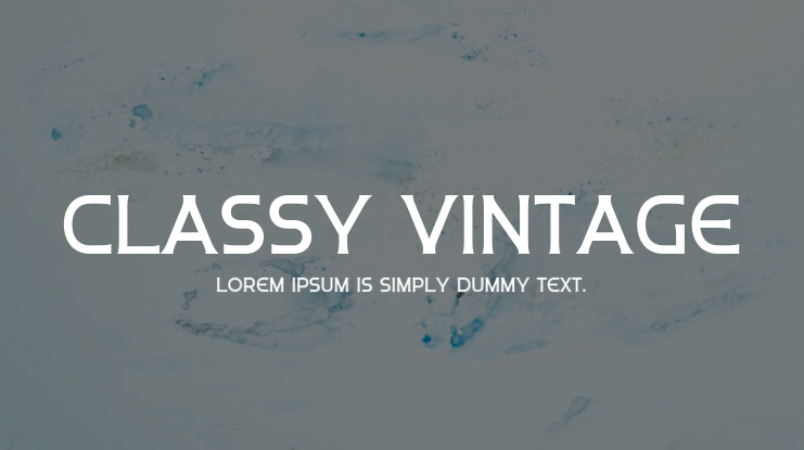 Classy Vintage Font