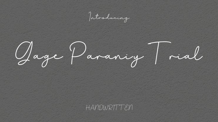Gage Paraniy Trial Font
