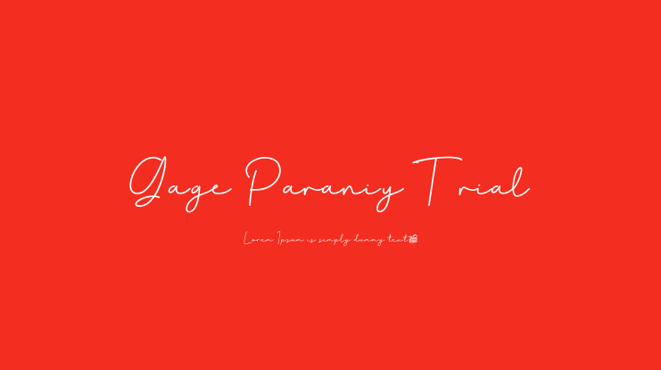Gage Paraniy Trial Font