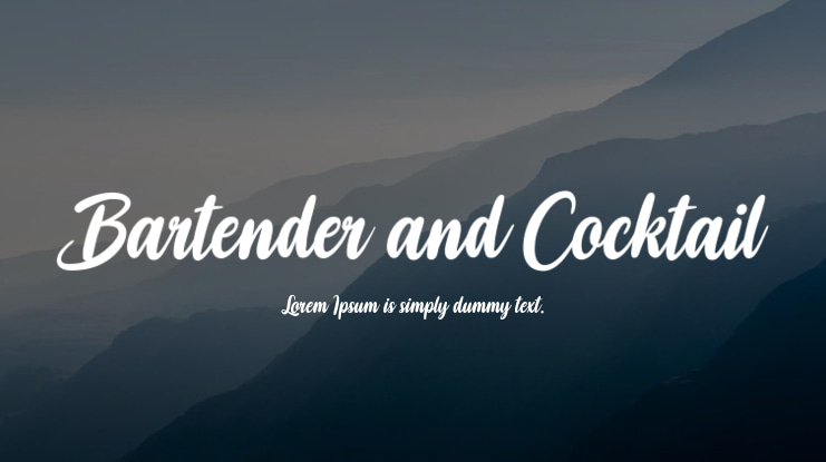 Bartender and Cocktail Font