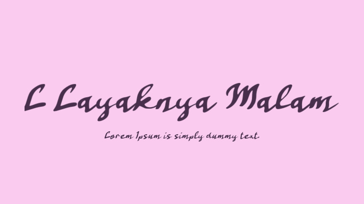 L Layaknya Malam Font