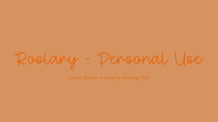 Roslary - Personal Use Font
