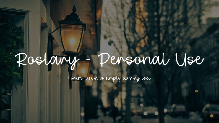 Roslary - Personal Use Font