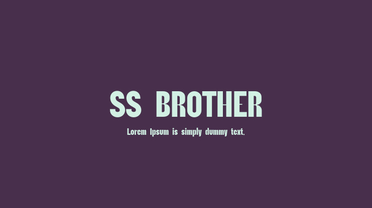 SS BROTHER Font