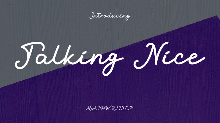 Talking Nice Font