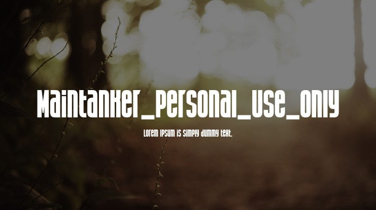 Maintanker_Personal_Use_Only Font