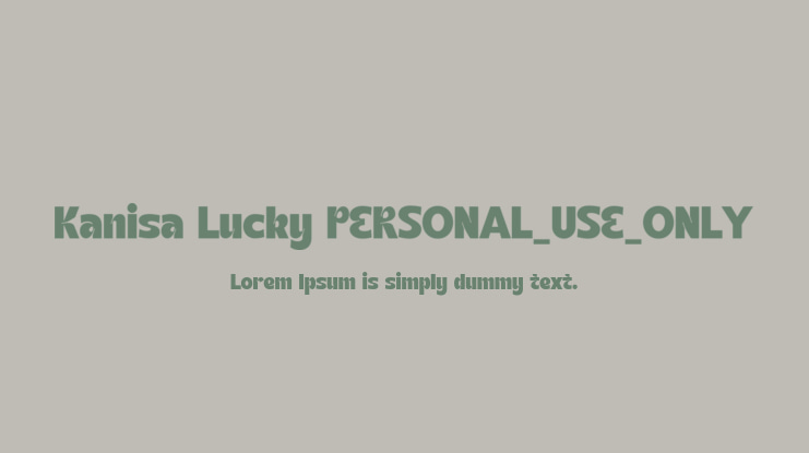 Kanisa Lucky PERSONAL_USE_ONLY Font