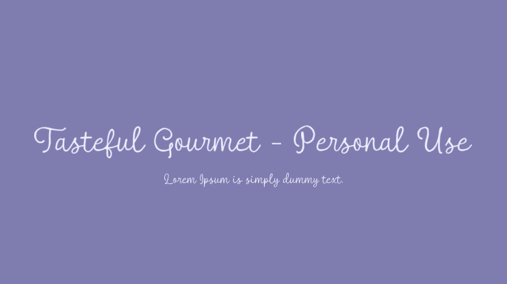 Tasteful Gourmet - Personal Use Font